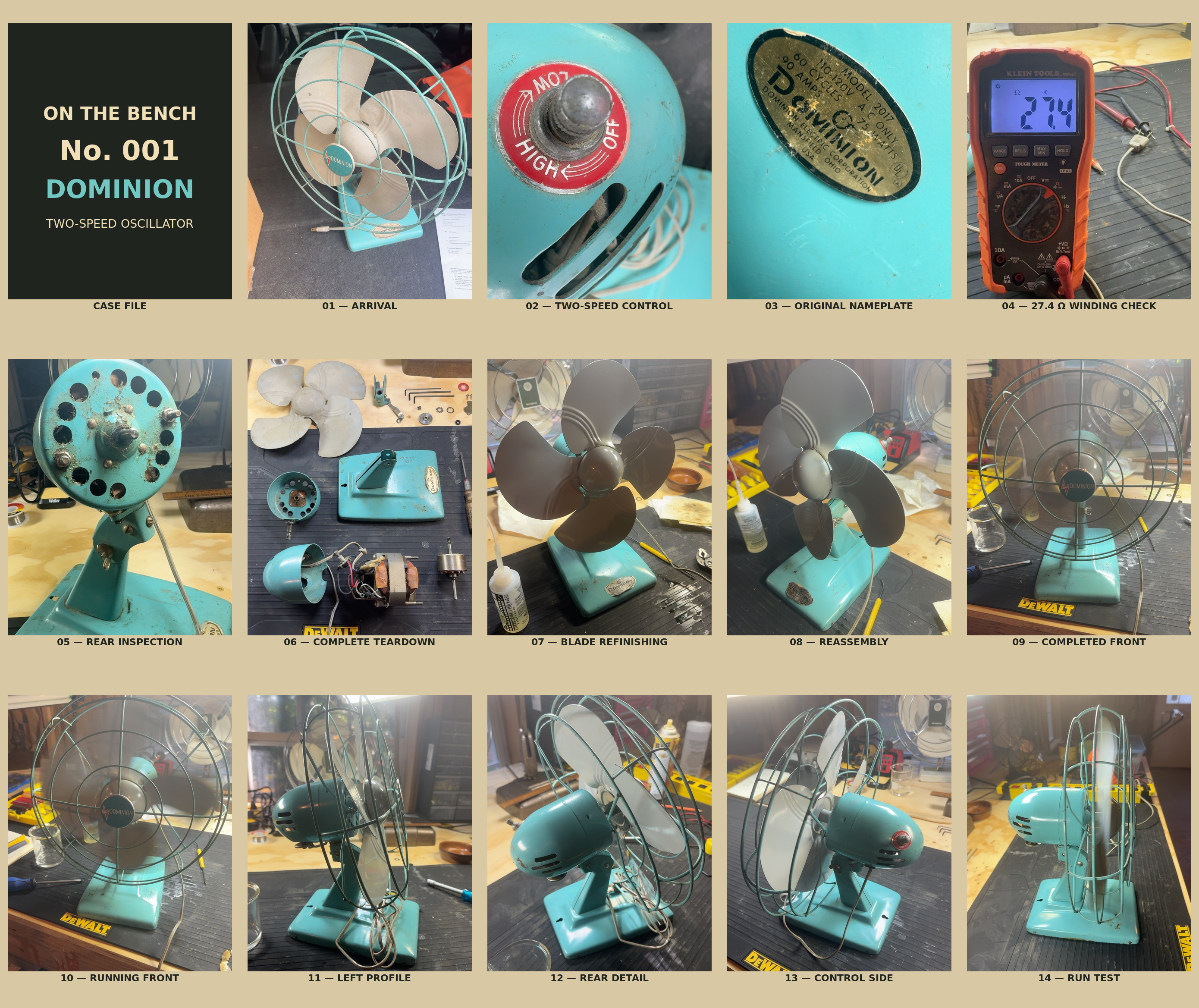 Dominion fan reassembled and tested