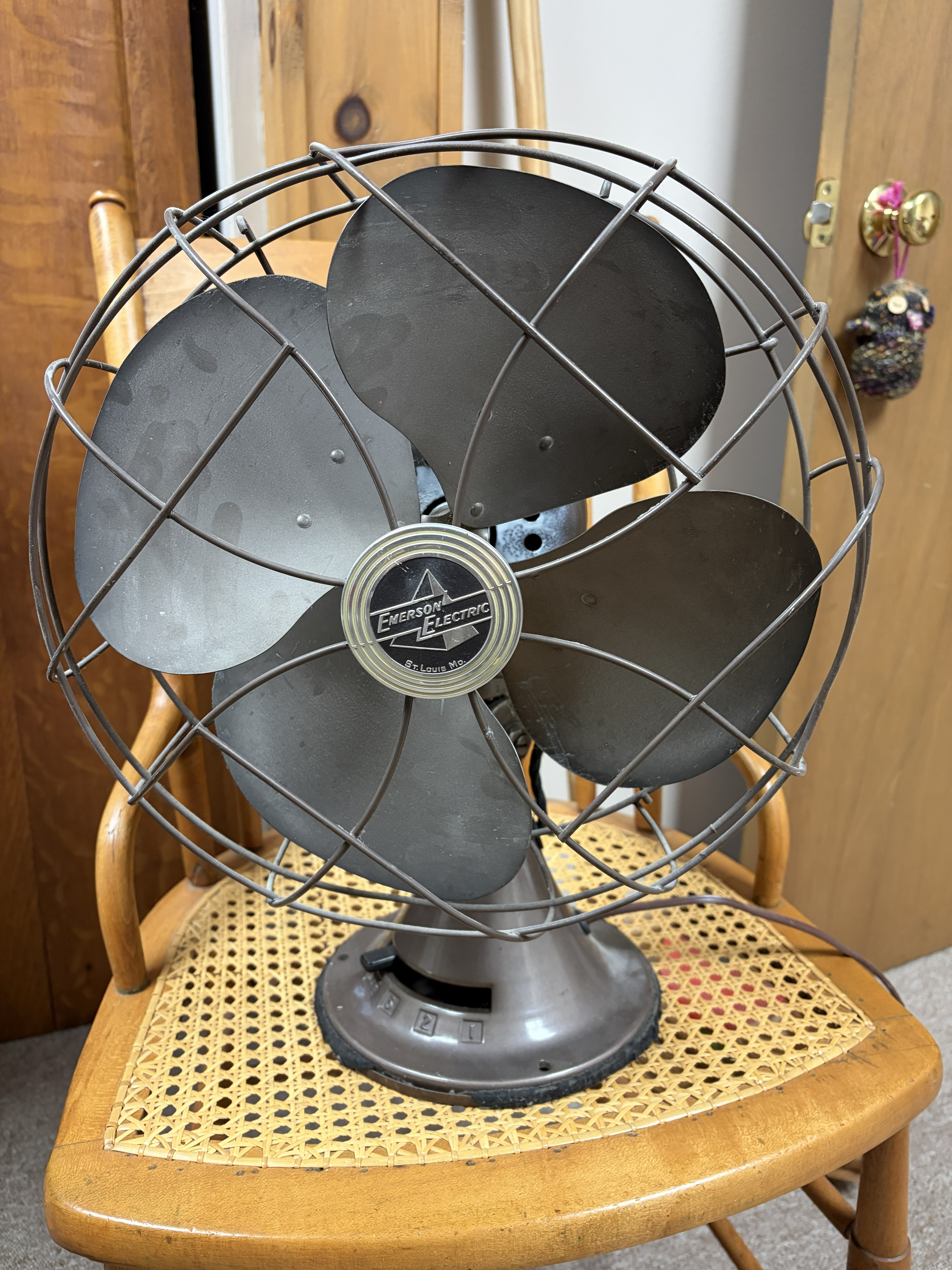 Emerson 77646-SL fan being shipped for repair